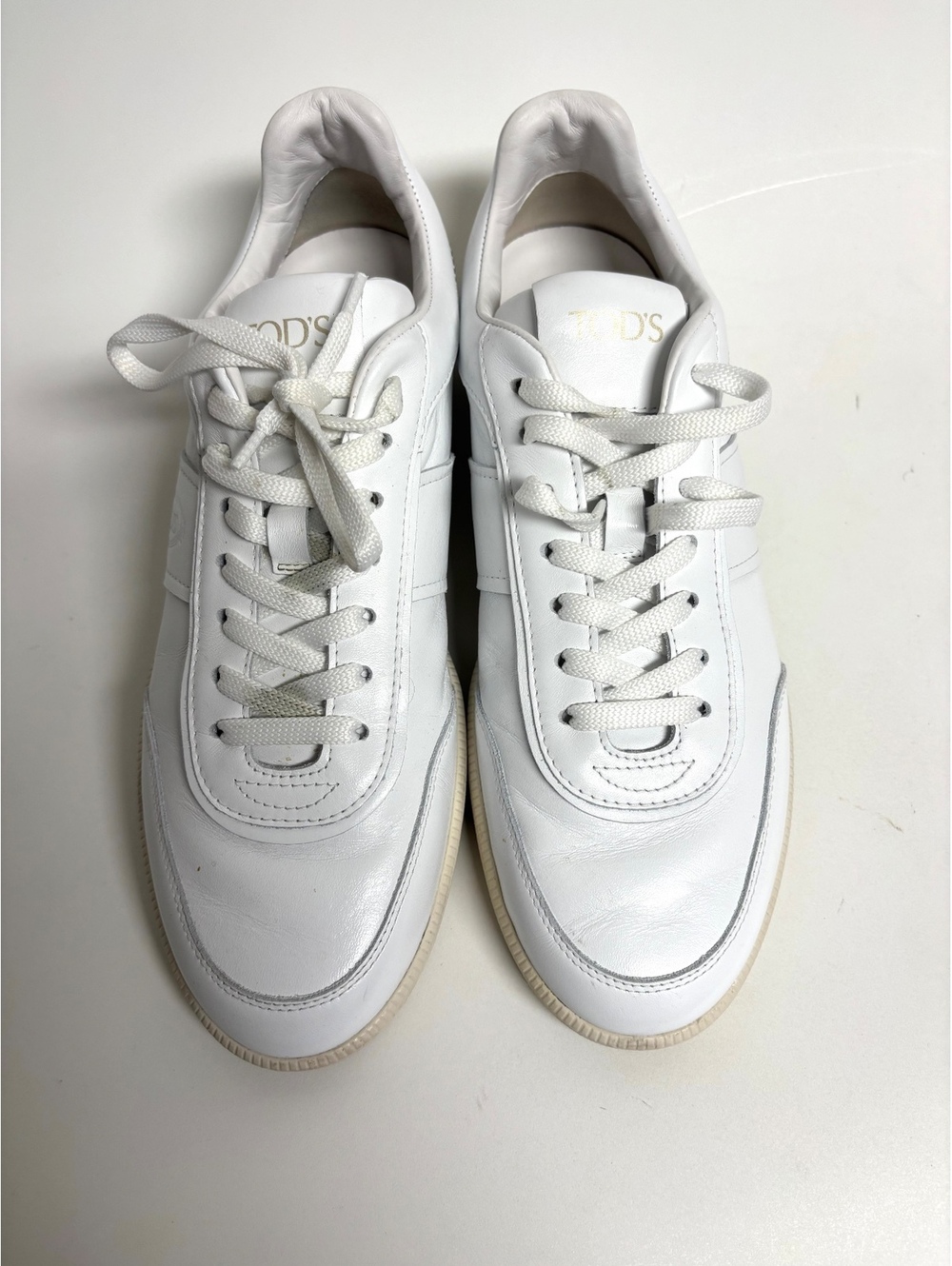 Tod’s Men’s 8.5 White Leather Low Top Sneakers Made in Italy